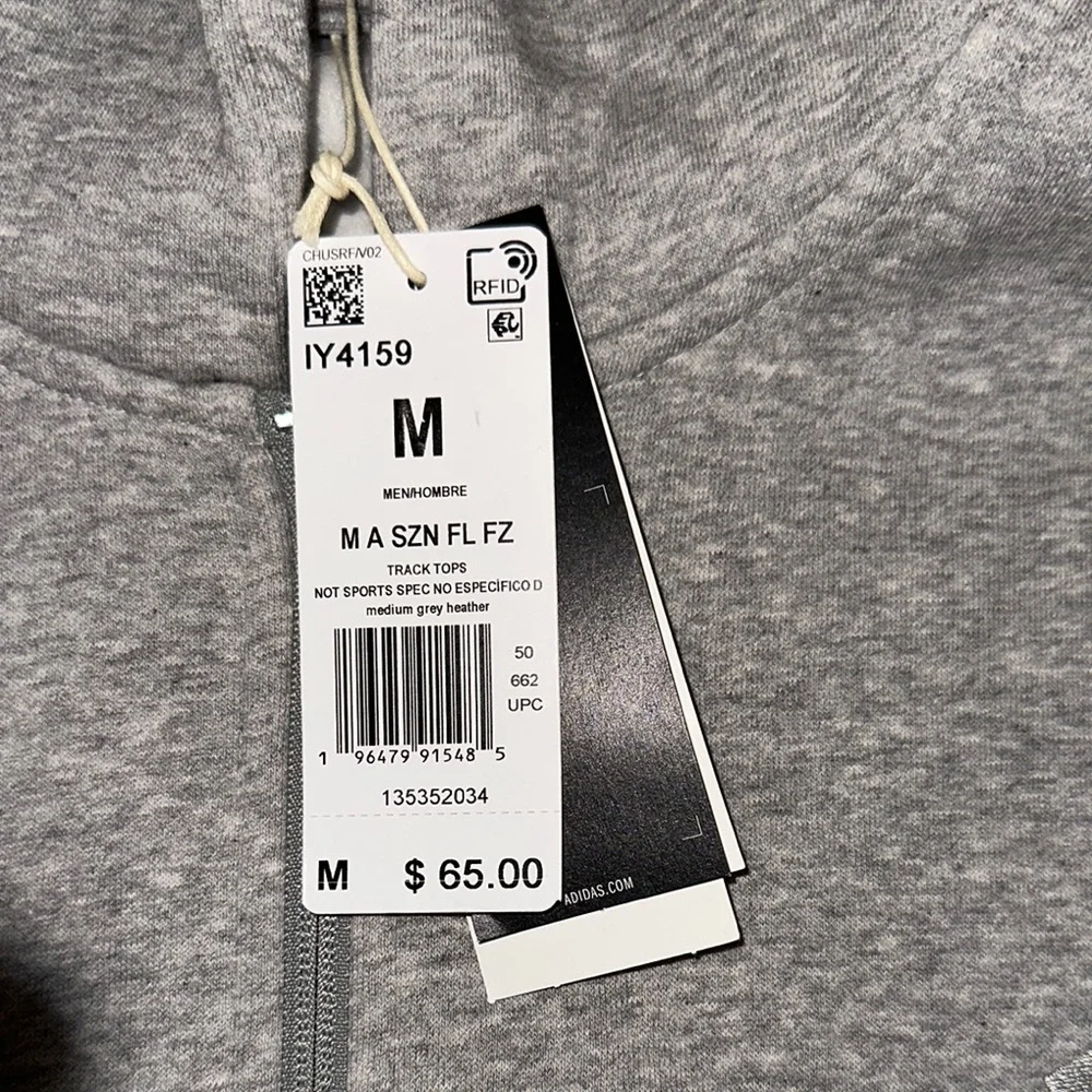 Adidas Gray Zip-Up Hoodie - Picture 2 of 2